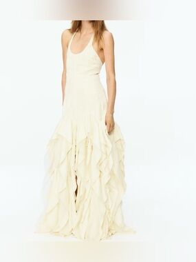 H&M STUDIO RUFFLE EMBROIDERED DRESS